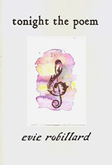 tonight the poem book cover by Evie Robillard. Graphic of watercolor and musical note